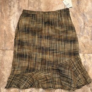 NWT Coldwater Creek Ruffle Hem Tweed Skirt Women’s Medium